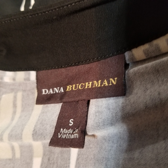 Dana Buchanan Top Blouse Womens Size Small Black Geometric Print Tunic - Picture 6 of 7